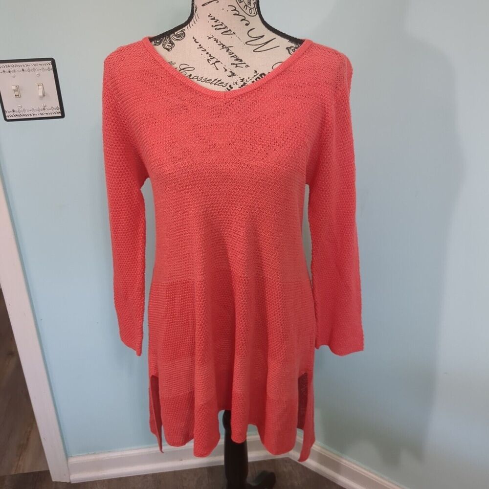 Habitat Clothes to Live In Top Tunic Lagenlook Coral Knit Women’s medium…